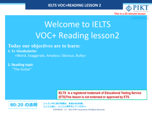 Welcome to IELTS VOC+ Reading lesson2