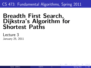 Breadth First Search, Dijkstra's Algorithm for Shortest Paths