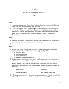 APUSH Free Response Question Essay Topics (FRQ)