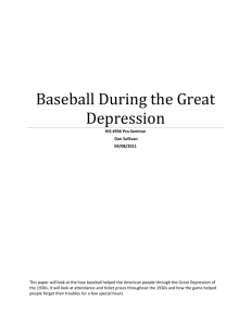 Baseball During the Great Depression
