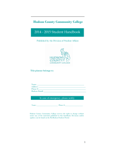 TABLE OF CONTENTS - Hudson County Community College