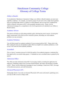Hutchinson Community College Glossary of College Terms