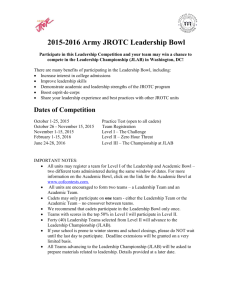 Guidance and Official Rules of the 2016 Army JROTC Leadership