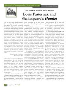 Boris Pasternak and Shakespeare's Hamlet