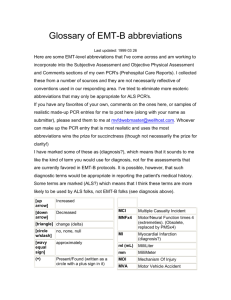 Glossary of EMT-B abbreviations