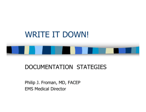 write it down! - EMS Medical Direction Consulting