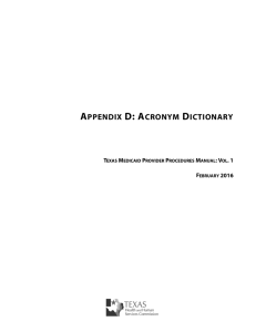 Appendix D: Acronym Dictionary