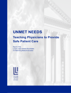 Unmet needs - Florida State University College of Medicine