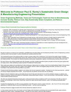 Welcome to Professor Paul G. Ranky's Sustainable Green Design
