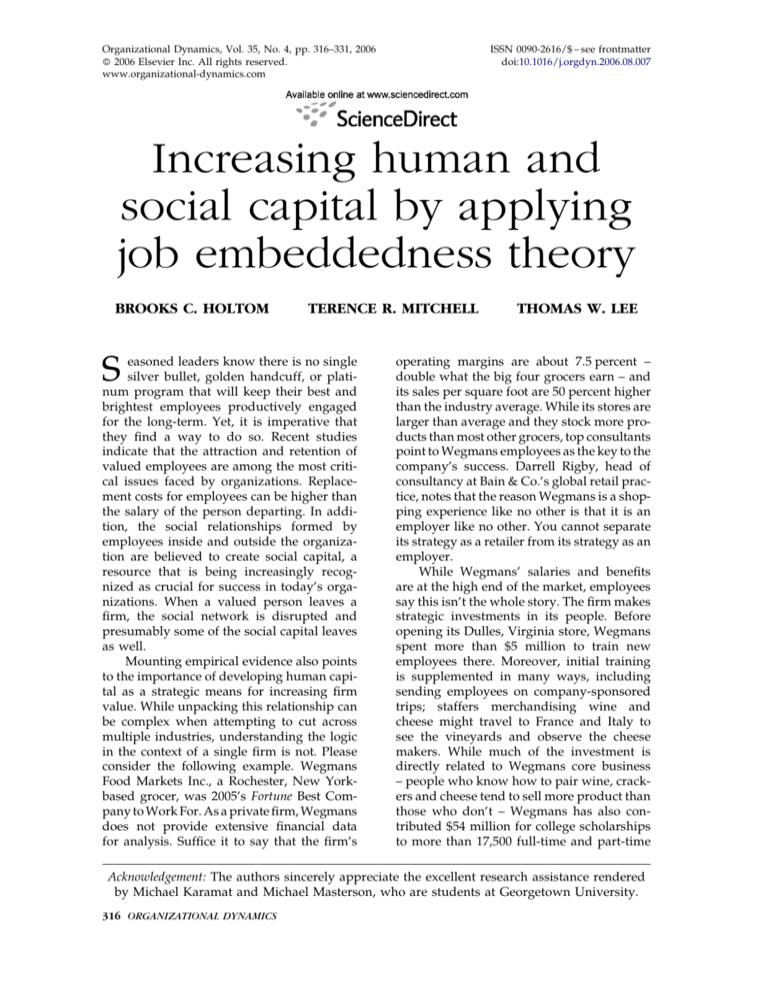thesis on job embeddedness