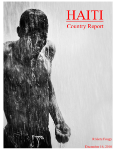 Haiti Country Report by Riviere Fougy