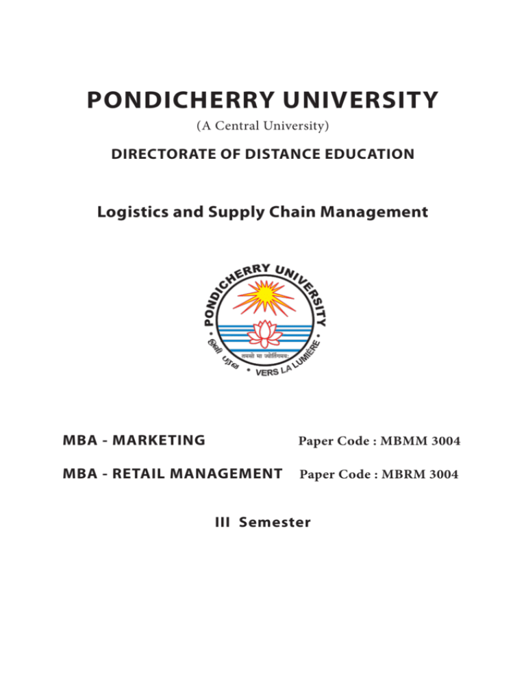 Logistics Supply Chain Management