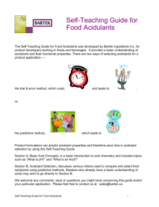 Self-Teaching Guide for Food Acidulants