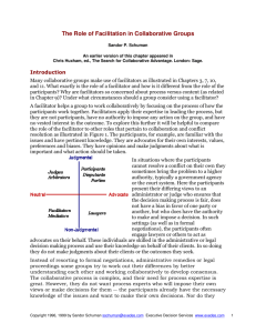 The Role of Facilitation in Collaborative Groups