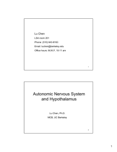 Autonomic Nervous System and Hypothalamus