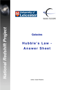 Hubbleʼs Law - Answer Sheet