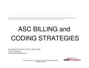 ASC BILLING and CODING STRATEGIES