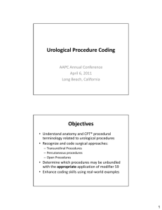 Urological Procedure Coding Objectives