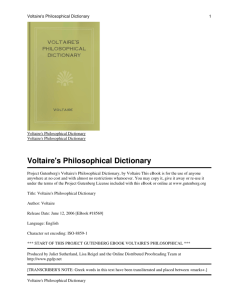 Voltaire's Philosophical Dictionary