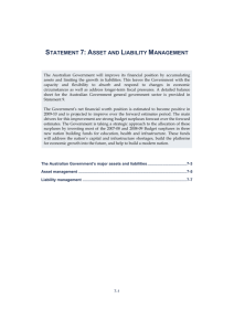 Statement 7: Asset and Liability Management