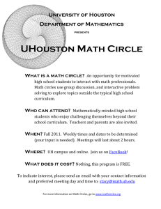 UHouston Math Circle - Online Math