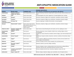 anti-epileptic medication guide - Epilepsy Foundation of Minnesota