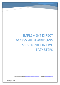 Implement direct access with windows server