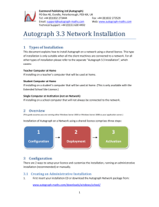 Autograph 3.3 Network Installation Instructions