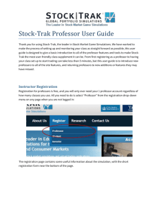 Stock-Trak Professor User Guide