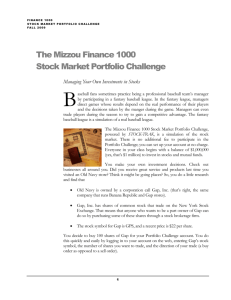 Stock Market Challenge Instructions - Fall 2009