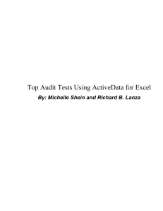 Top Audit Tests Using ActiveData for Excel