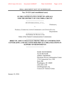EPIC Amicus - ACA v FCC - Electronic Privacy Information Center