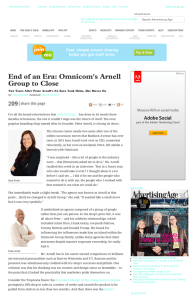 End of an Era: Omnicom's Arnell Group to Close | Agency News