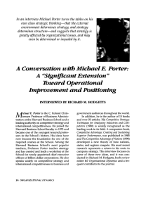 A Conversation with Michael E. Porter: A "Significant Extension