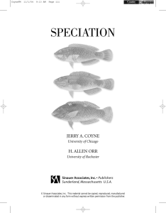 Speciation - Sinauer Associates