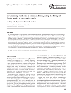 Downscaling rainfields in space and time, using the String of Beads