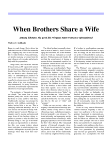 When Brothers Share a Wife