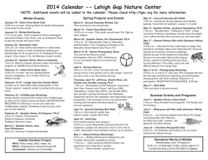 2014 Calendar -- Lehigh Gap Nature Center