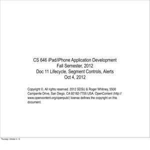 Lifecycle, Segment Controls, Alerts