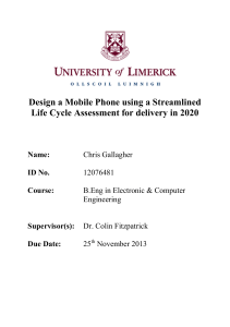 Design a Mobile Phone using a Streamlined Life Cycle Assessment
