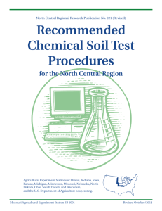 Recommended Chemical Soil Test Procedures
