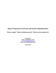 Degree Programs in Network and System