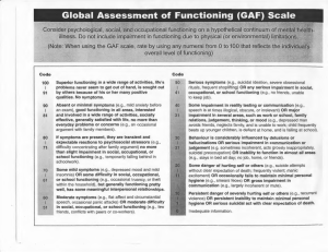 Global Assessment of Functioning (GAF) Scale