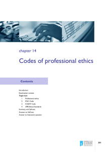 Codes of professional ethics