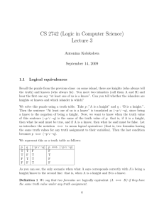 CS 2742 (Logic in Computer Science) Lecture 3