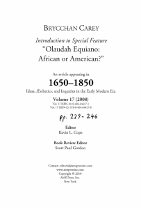 Olaudah Equiano: African or American?