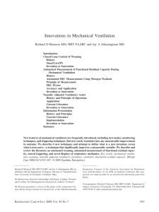 Innovations in Mechanical Ventilation