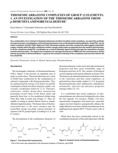 THIOSEMICARBAZONE COMPLEXES OF GROUP 12 ELEMENTS