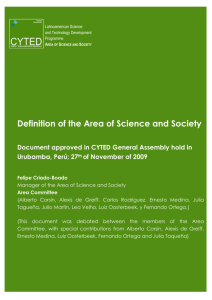 Definition of the Area of Science and Society - digital
