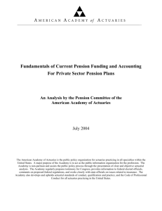 Fundamentals of pension accounting and funding